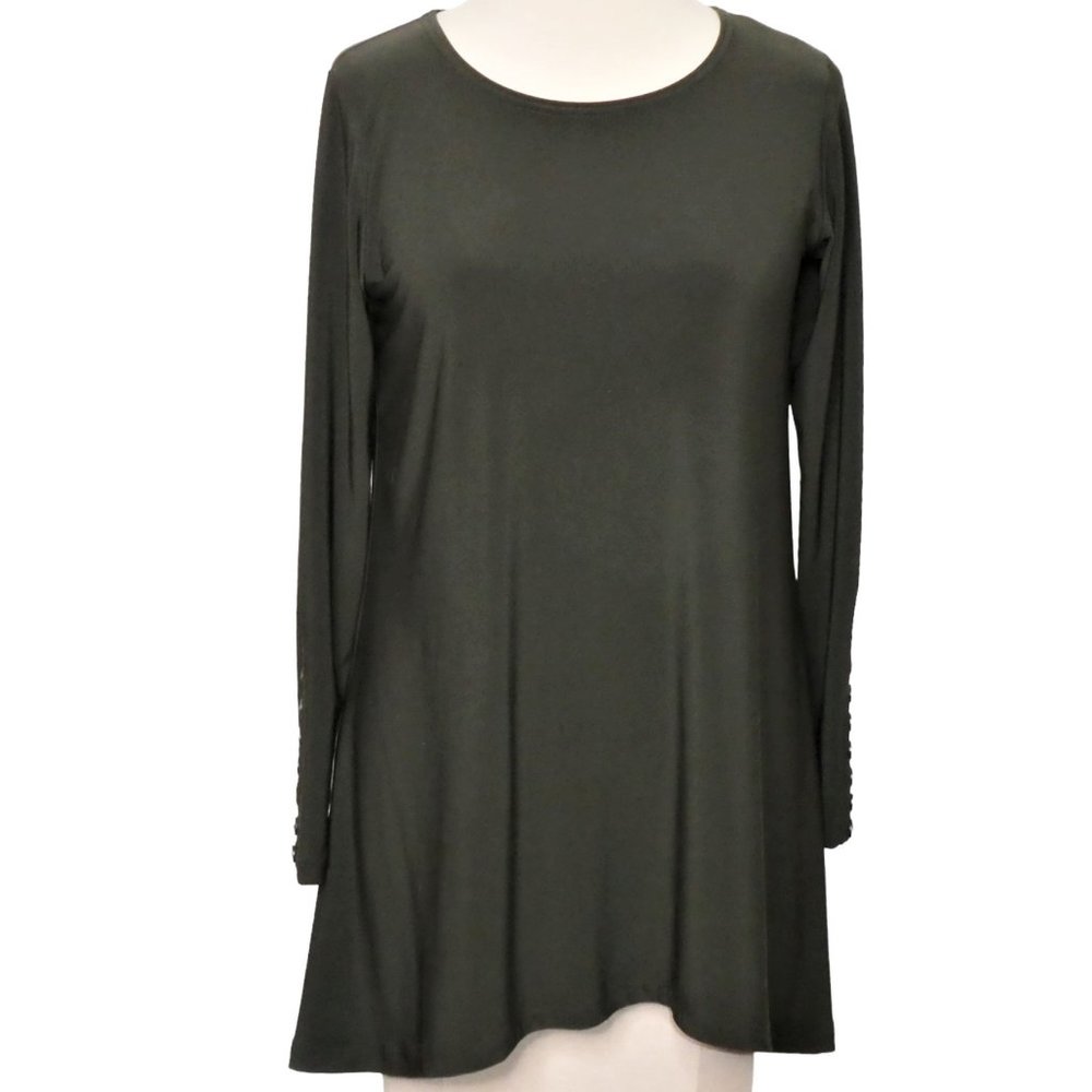 Sympli NuDiva Black Long Sleeve Tunic Dress Melange Olive size 8
